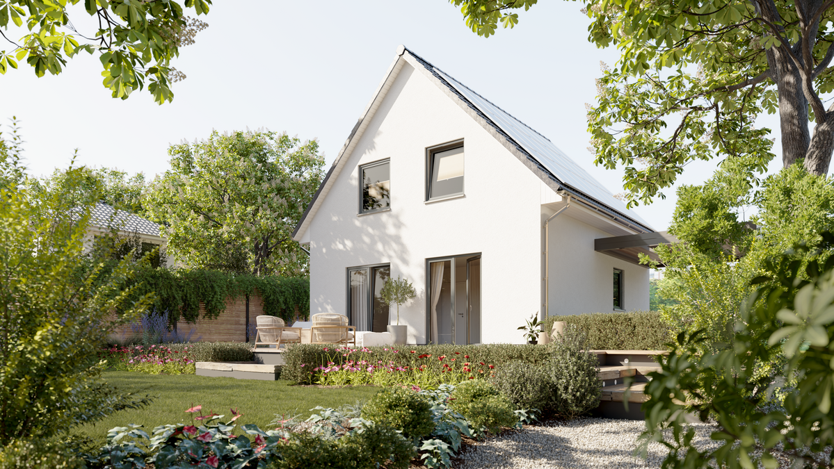 Modernes Singlehaus mit effizientem Grundriss Abbildung eines modernen Singlehauses mit effizientem Grundriss, ideal für Alleinstehende und Paare.